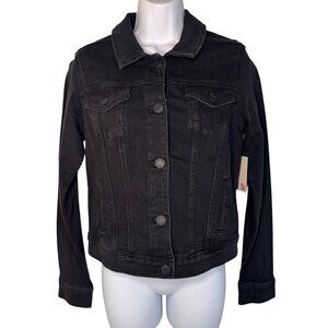 SO Black Denim Jean Cropped Jacket Coat Punk Rock Emo Grunge Alternative Goth S
